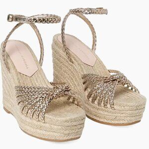 Loeffler Randall Pamela Mignon Knot Espadrille Wedge Sandals 7